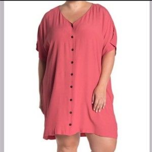 Madewell Salmon Colored Short Sleeve Full Cut Design Dress.